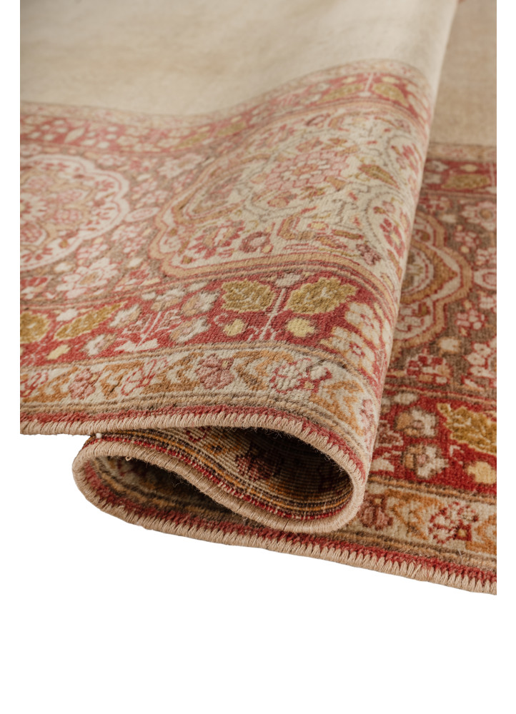 aalam red and orange wool hand knotted Rug - FoldShot aalam red and orange wool hand knotted Rug - FoldShot