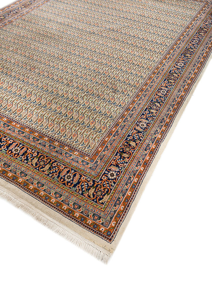 aalam blue wool hand knotted Rug - FoldShot aalam blue wool hand knotted Rug - FoldShot