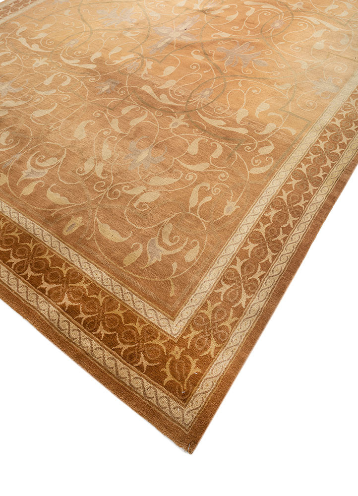 aalam beige and brown wool hand knotted Rug - FoldShot aalam beige and brown wool hand knotted Rug - FoldShot