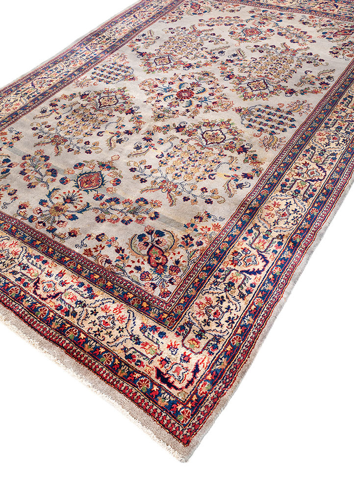 aalam blue wool hand knotted Rug - FoldShot