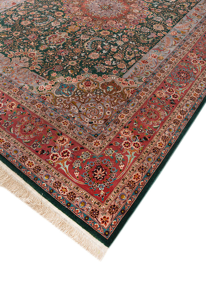 aalam pink and purple wool hand knotted Rug - FoldShot