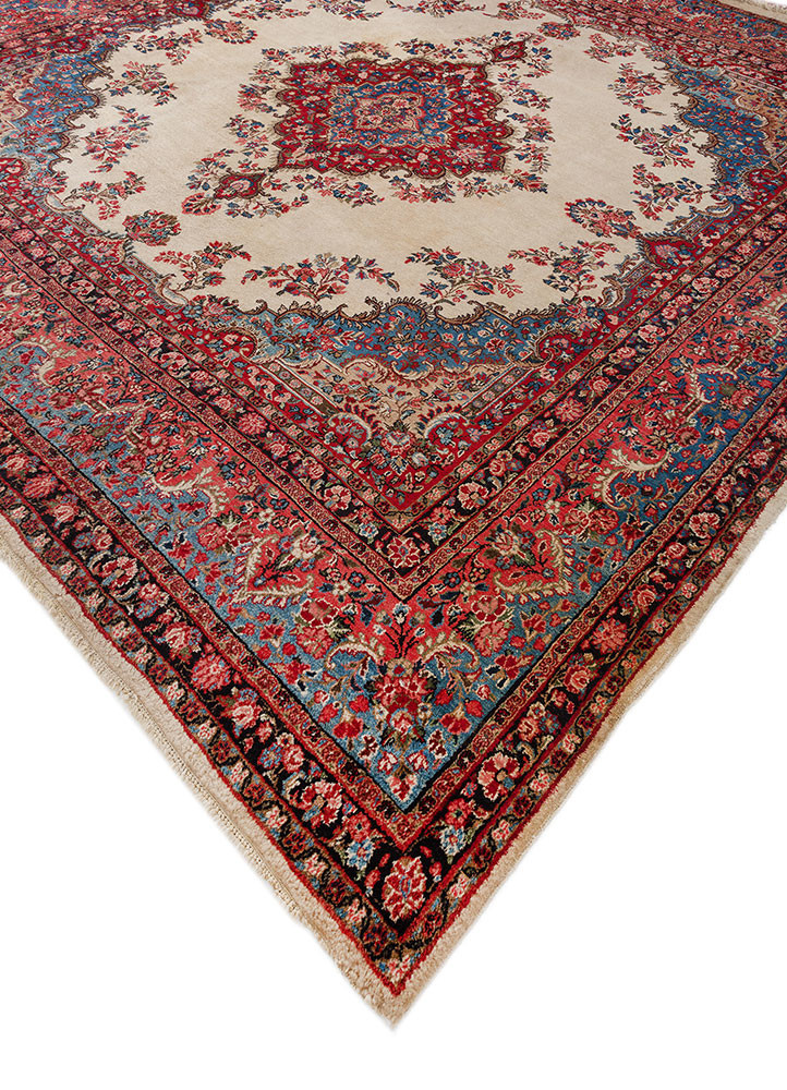 aalam red and orange wool hand knotted Rug - FoldShot