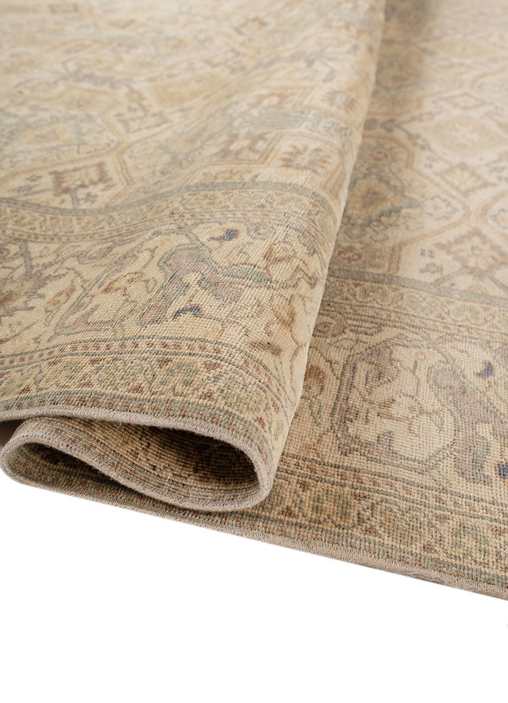 nuray beige and brown wool hand knotted Rug - FoldShot nuray beige and brown wool hand knotted Rug - FoldShot