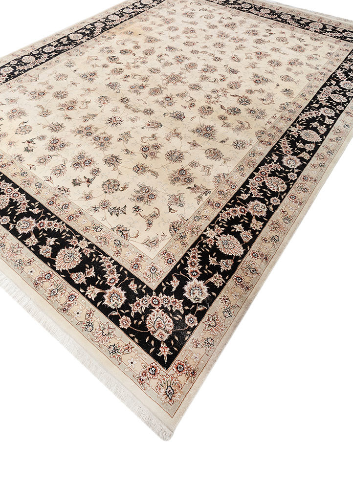aurora beige and brown wool hand knotted Rug - FoldShot aurora beige and brown wool hand knotted Rug - FoldShot
