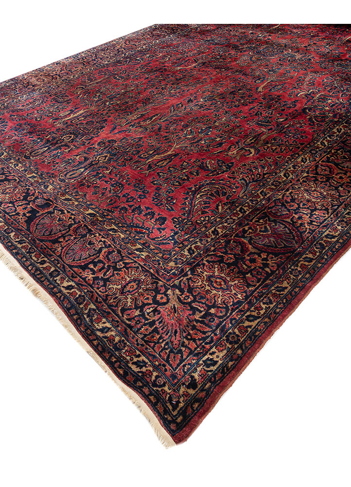 aalam blue wool hand knotted Rug - FoldShot aalam blue wool hand knotted Rug - FoldShot