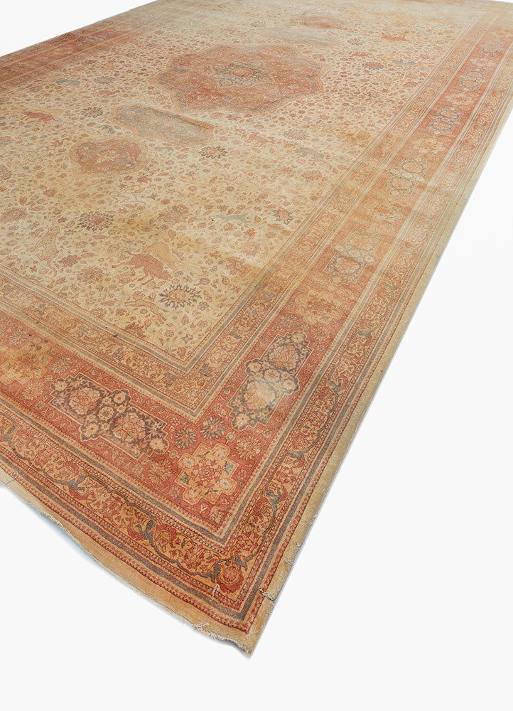 aalam gold wool hand knotted Rug - FoldShot