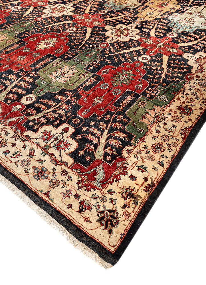 aalam red and orange wool hand knotted Rug - FoldShot