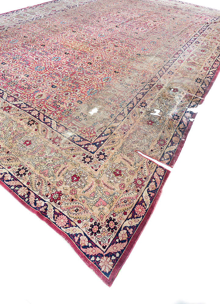 aalam pink and purple wool hand knotted Rug - FoldShot aalam pink and purple wool hand knotted Rug - FoldShot