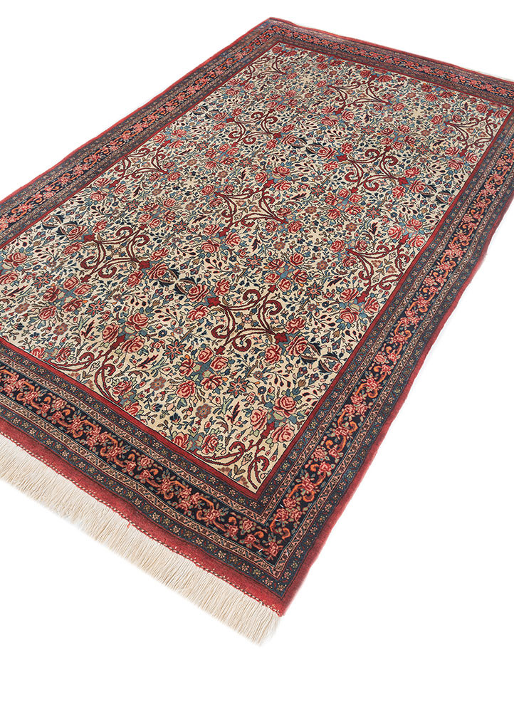 aalam red and orange wool hand knotted Rug - FoldShot
