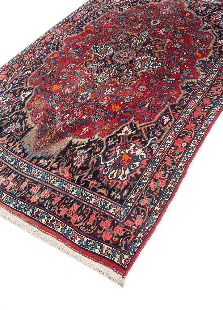 aalam blue wool hand knotted Rug - FoldShot aalam blue wool hand knotted Rug - FoldShot