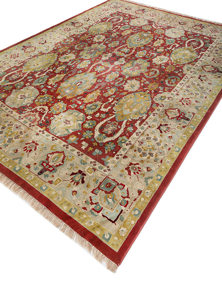 aalam green wool hand knotted Rug - FoldShot aalam green wool hand knotted Rug - FoldShot