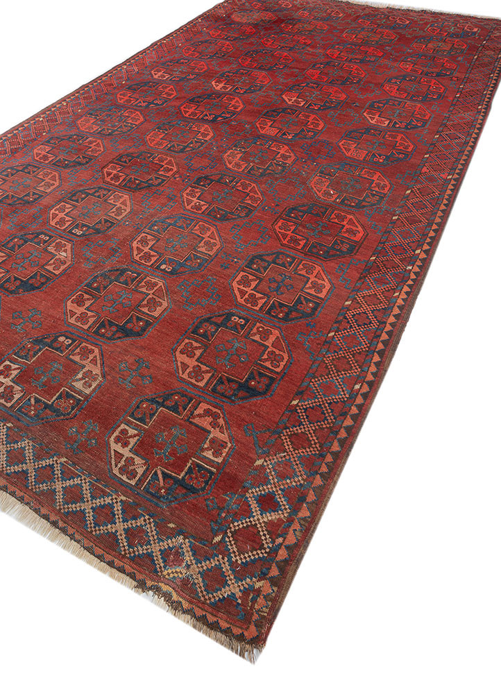 aalam red and orange wool hand knotted Rug - FoldShot aalam red and orange wool hand knotted Rug - FoldShot