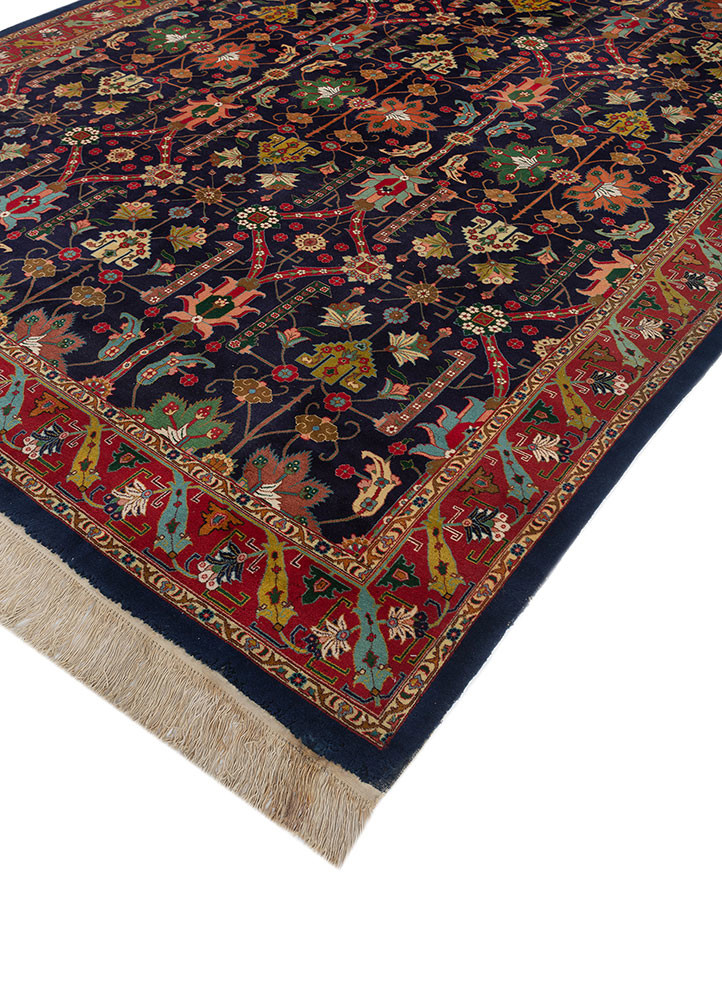 aalam blue wool hand knotted Rug - FoldShot aalam blue wool hand knotted Rug - FoldShot