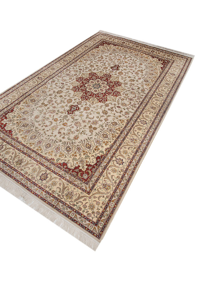 gulmarg gold silk hand knotted Rug - FoldShot
