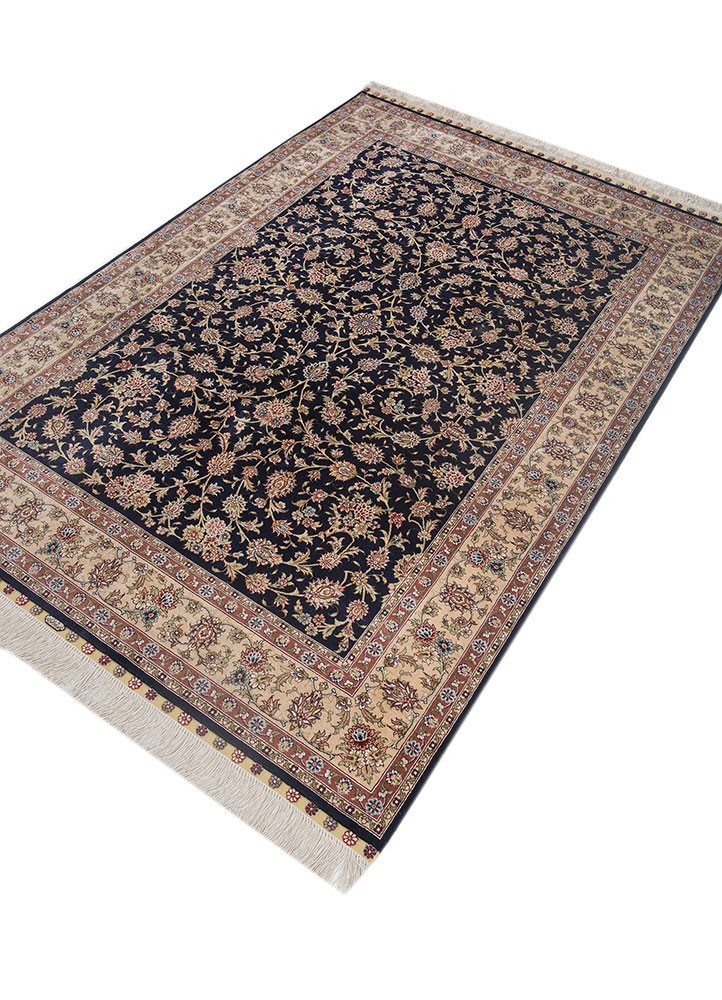 gulmarg blue silk hand knotted Rug - FoldShot