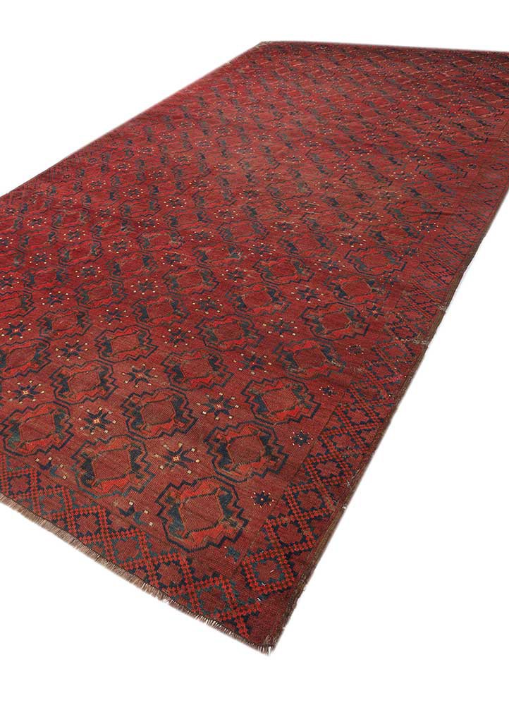 kiaan red and orange wool hand knotted Rug - FoldShot