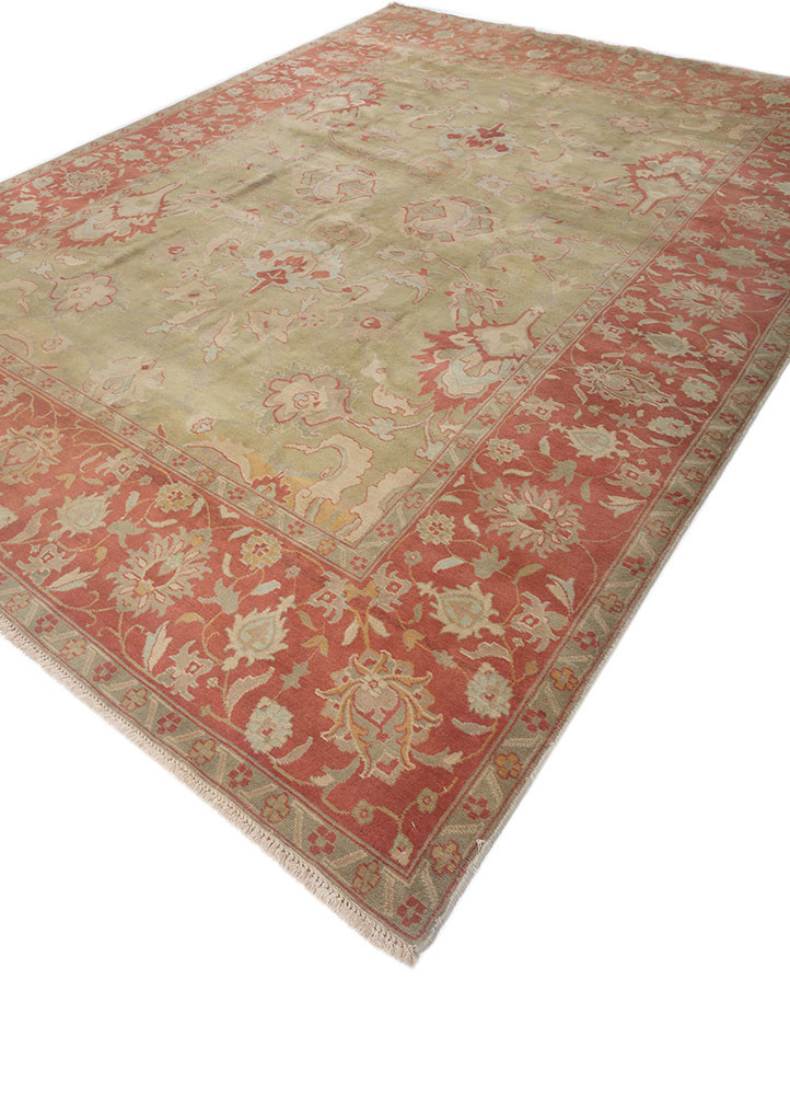 aalam green wool hand knotted Rug - FoldShot