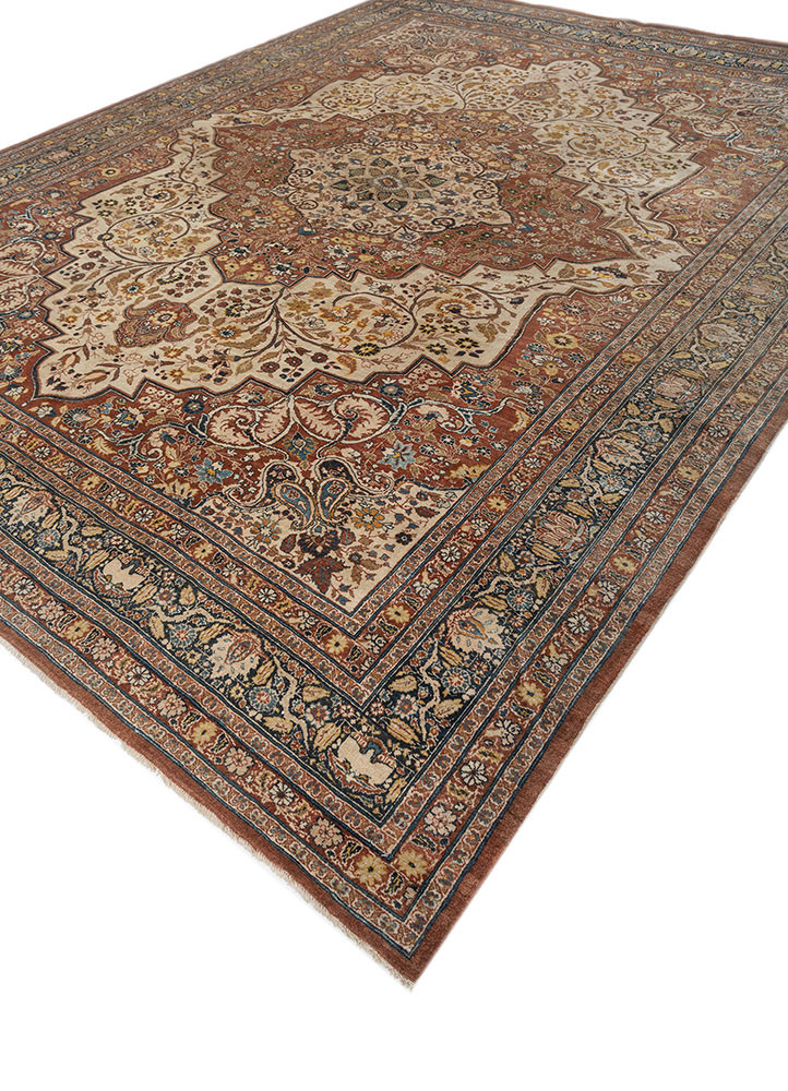 aalam blue wool hand knotted Rug - FoldShot aalam blue wool hand knotted Rug - FoldShot