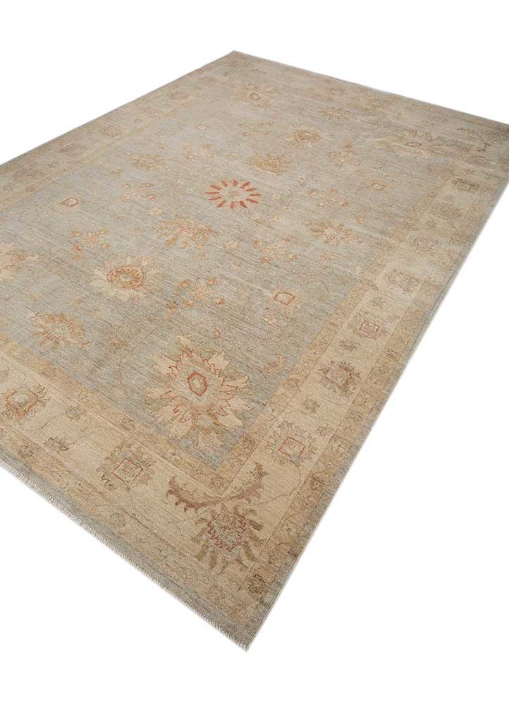 aalam green wool hand knotted Rug - FoldShot