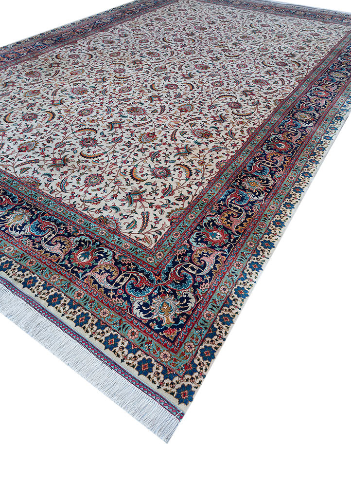 aalam blue wool hand knotted Rug - FoldShot aalam blue wool hand knotted Rug - FoldShot