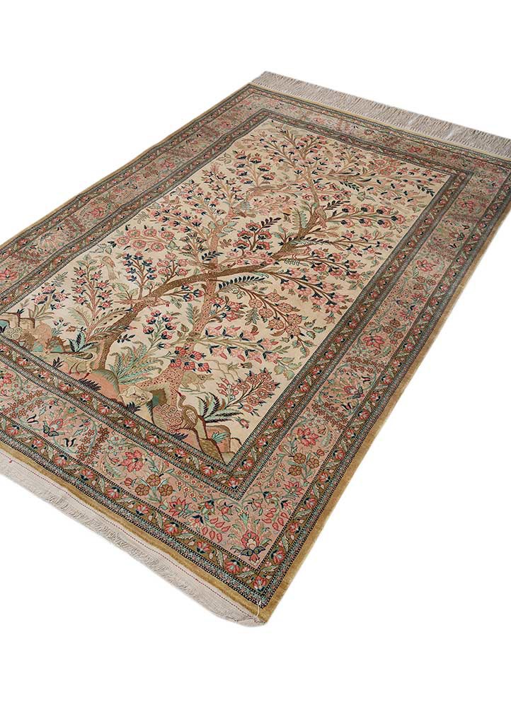 gulmarg green silk hand knotted Rug - FoldShot gulmarg green silk hand knotted Rug - FoldShot