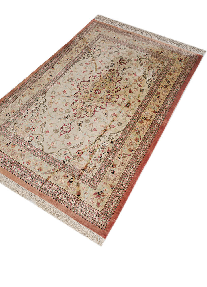 gulmarg gold silk hand knotted Rug - FoldShot gulmarg gold silk hand knotted Rug - FoldShot