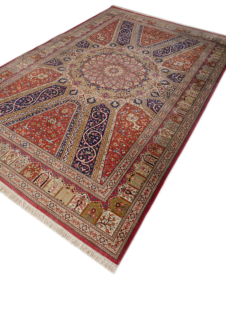 gulmarg blue silk hand knotted Rug - FoldShot