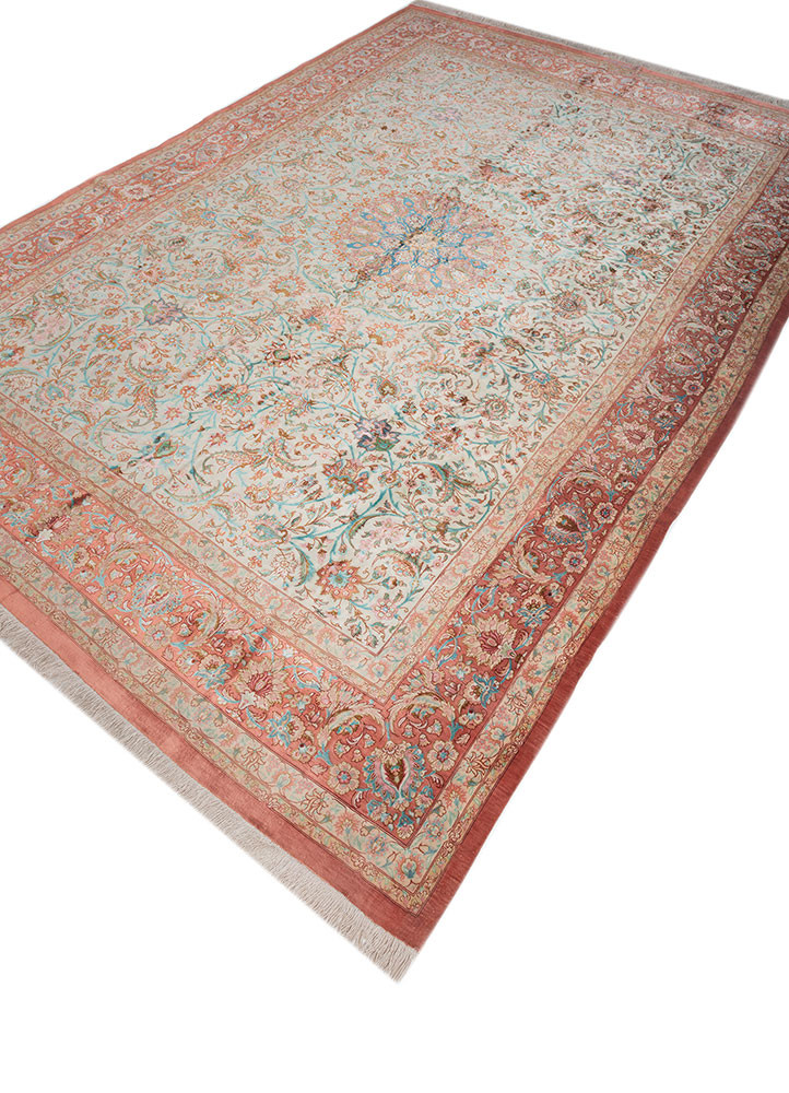 gulmarg pink and purple silk hand knotted Rug - FoldShot gulmarg pink and purple silk hand knotted Rug - FoldShot