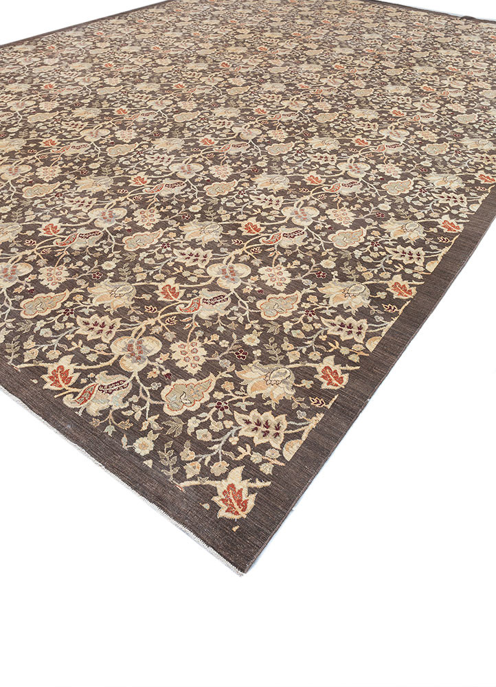 aalam beige and brown wool hand knotted Rug - FoldShot aalam beige and brown wool hand knotted Rug - FoldShot