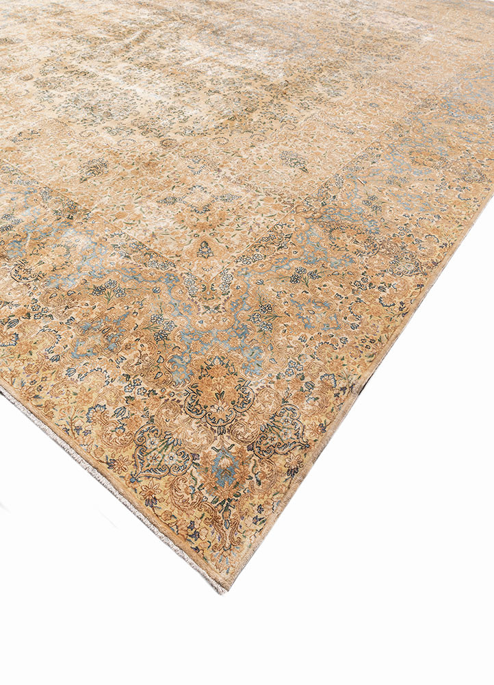 aalam gold wool hand knotted Rug - FoldShot aalam gold wool hand knotted Rug - FoldShot