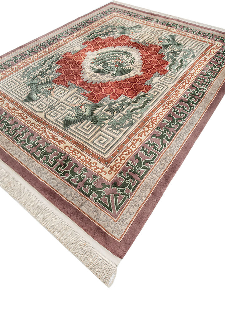 pechino ivory wool hand knotted Rug - FoldShot