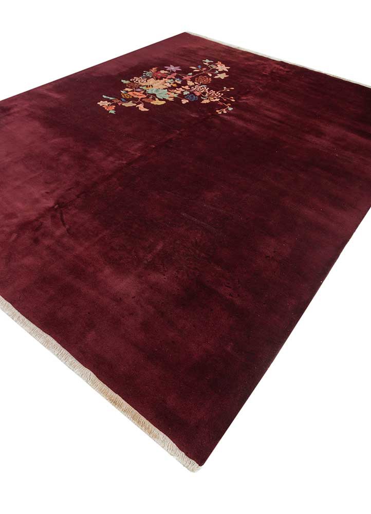 pechino red and orange wool hand knotted Rug - FoldShot