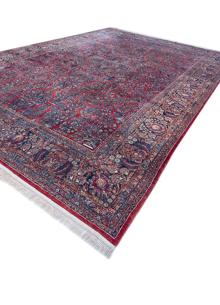 aalam blue wool hand knotted Rug - FoldShot