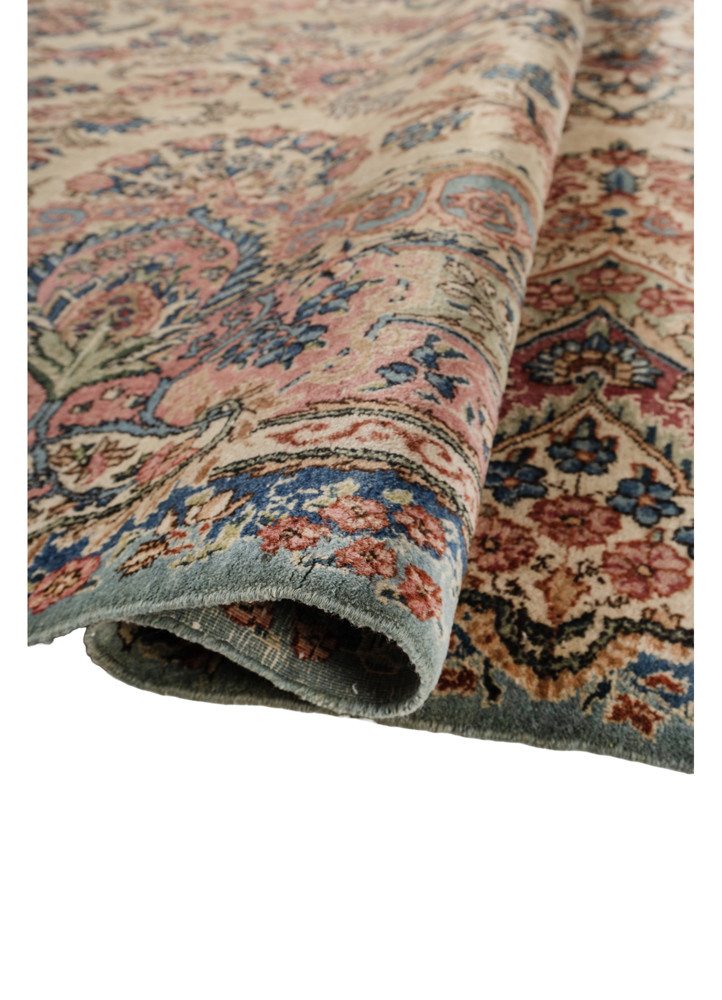aalam green wool hand knotted Rug - FoldShot aalam green wool hand knotted Rug - FoldShot