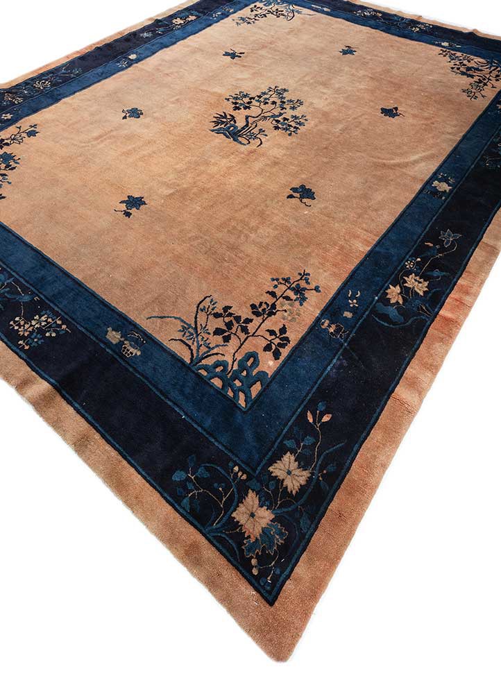 pechino red and orange wool hand knotted Rug - FoldShot