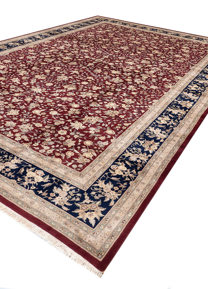aalam green wool hand knotted Rug - FoldShot