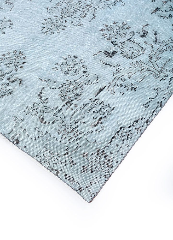 vintage blue wool hand knotted Rug - FoldShot vintage blue wool hand knotted Rug - FoldShot