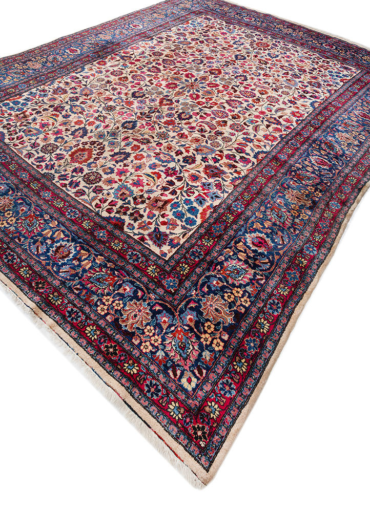 aalam pink and purple wool hand knotted Rug - FoldShot aalam pink and purple wool hand knotted Rug - FoldShot