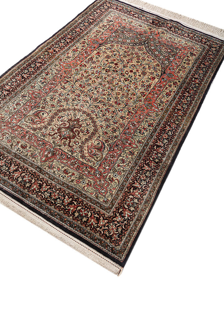 gulmarg green silk hand knotted Rug - FoldShot