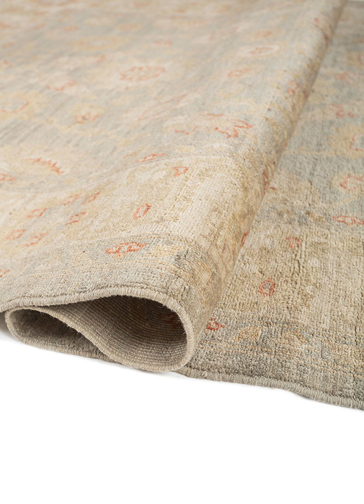 aalam blue wool hand knotted Rug - FoldShot aalam blue wool hand knotted Rug - FoldShot