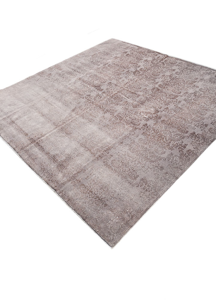 aalam beige and brown wool and silk hand knotted Rug - FoldShot aalam beige and brown wool and silk hand knotted Rug - FoldShot