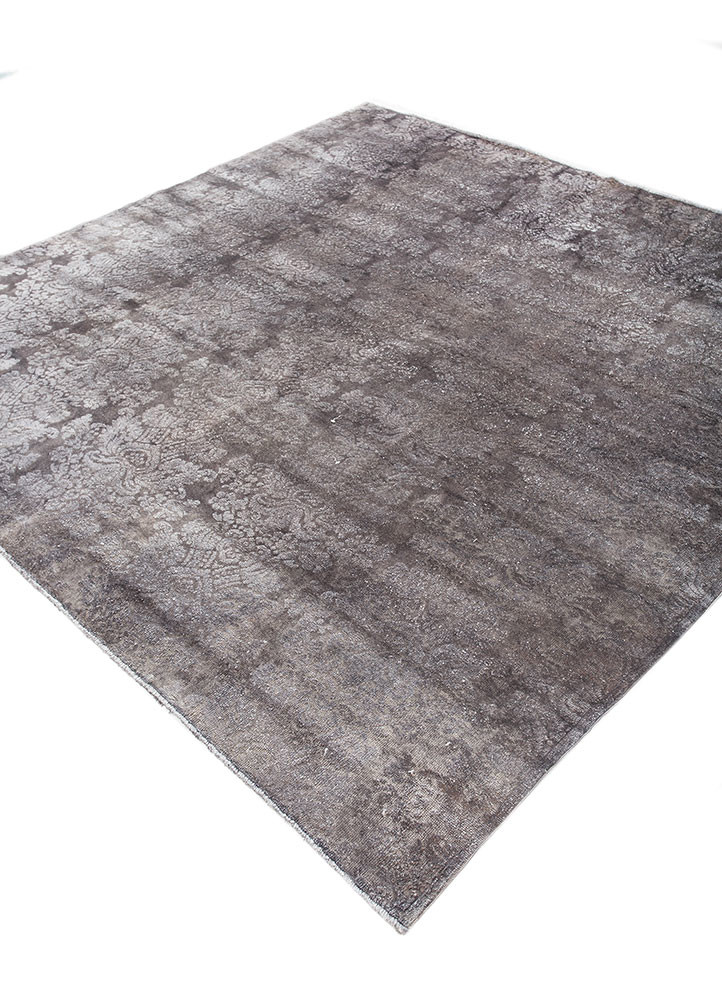 azalea grey and black wool and silk hand knotted Rug - FoldShot azalea grey and black wool and silk hand knotted Rug - FoldShot