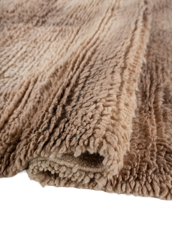 aprezo beige and brown wool hand knotted Rug - FoldShot aprezo beige and brown wool hand knotted Rug - FoldShot