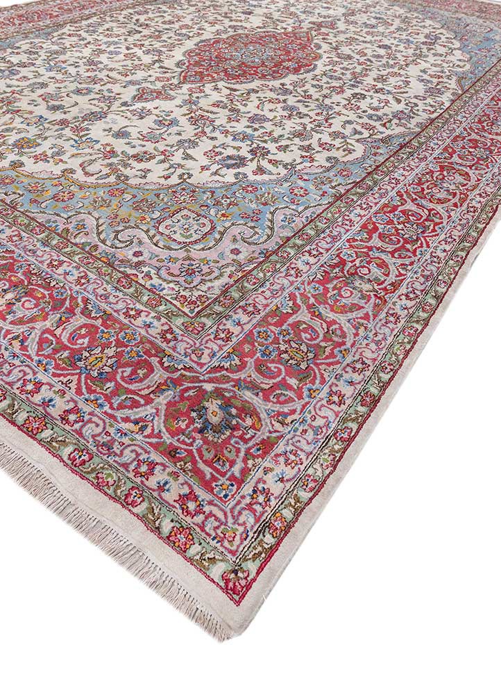 aalam pink and purple wool hand knotted Rug - FoldShot aalam pink and purple wool hand knotted Rug - FoldShot