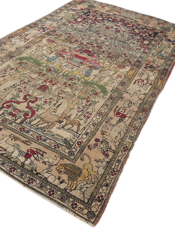 aalam green wool hand knotted Rug - FoldShot aalam green wool hand knotted Rug - FoldShot