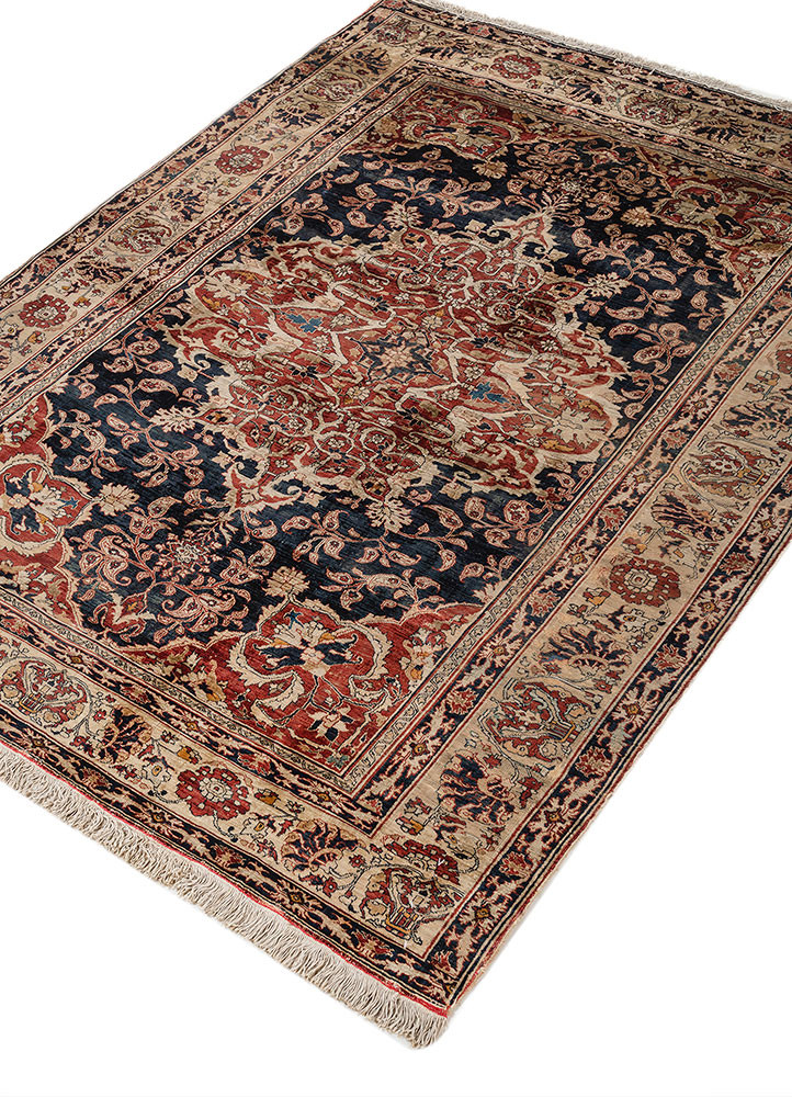 gulmarg blue silk hand knotted Rug - FoldShot gulmarg blue silk hand knotted Rug - FoldShot