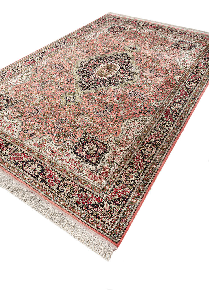 gulmarg pink and purple silk hand knotted Rug - FoldShot gulmarg pink and purple silk hand knotted Rug - FoldShot