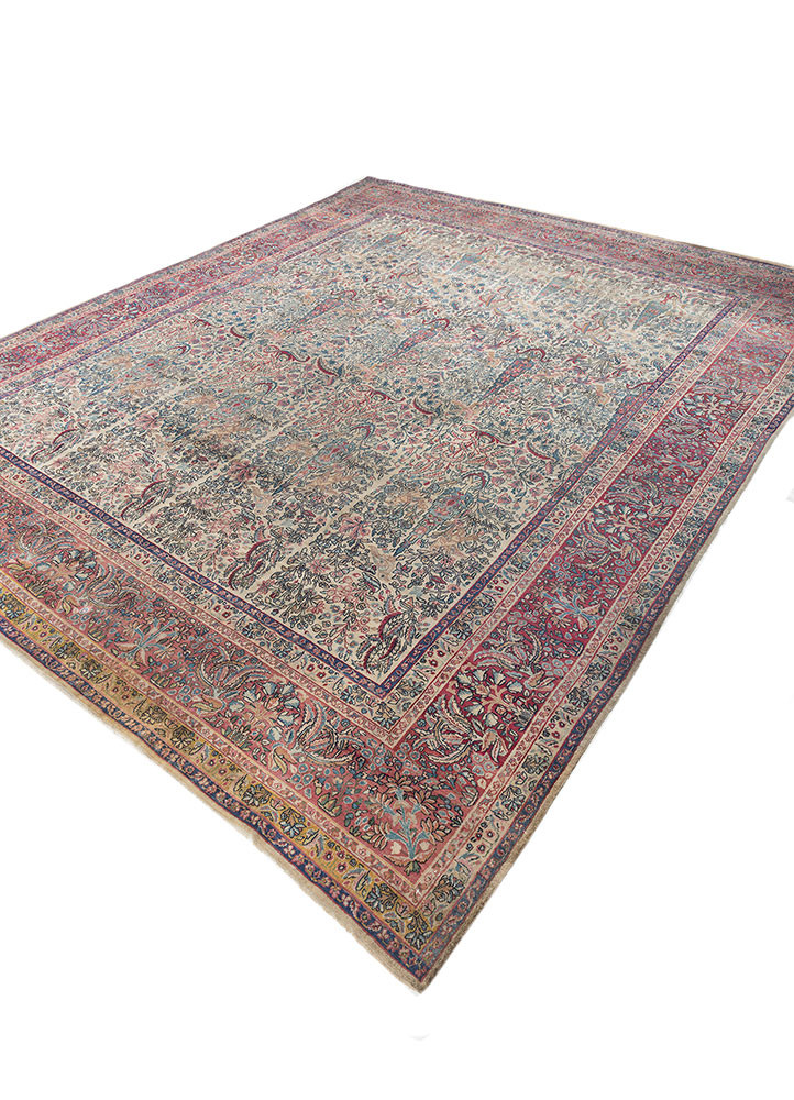 aalam blue wool hand knotted Rug - FoldShot aalam blue wool hand knotted Rug - FoldShot