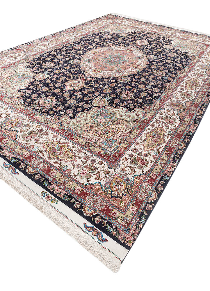 aalam red and orange wool and silk hand knotted Rug - FoldShot aalam red and orange wool and silk hand knotted Rug - FoldShot