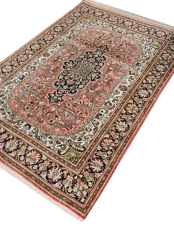 gulmarg pink and purple silk hand knotted Rug - FoldShot gulmarg pink and purple silk hand knotted Rug - FoldShot